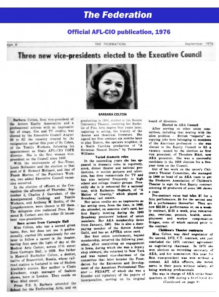 THE FEDERATION - Sept., 1976  (official AFL-CIO publication)