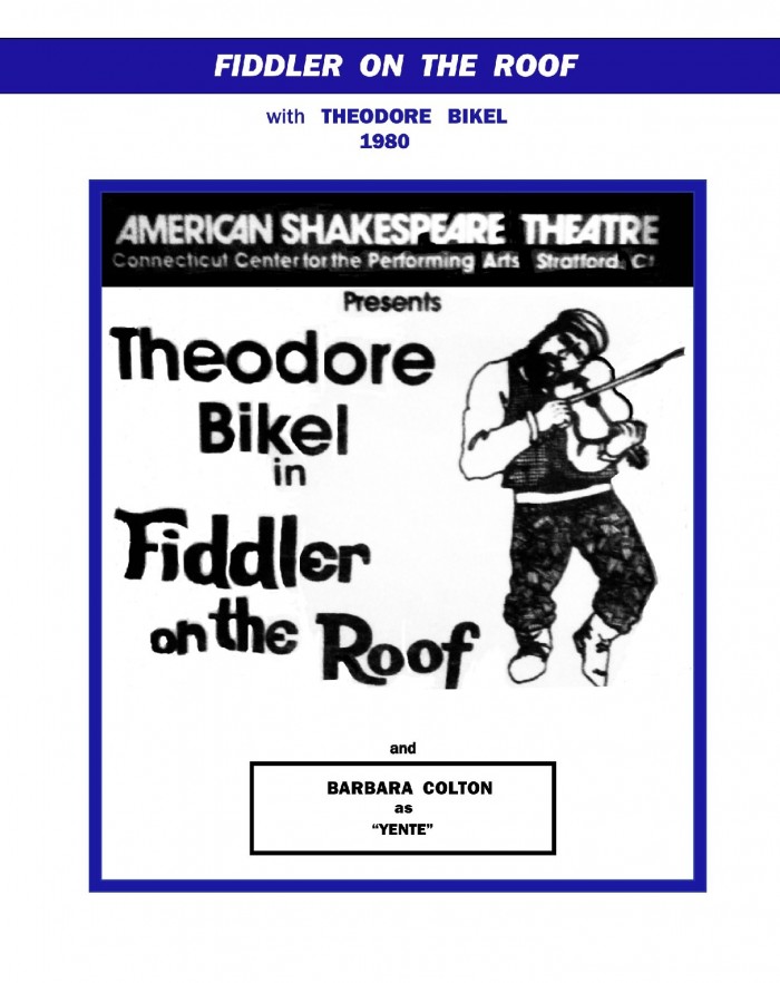 American Shakespeare Festival, “Fiddler on the Roof”, Theo Bikel, Yente