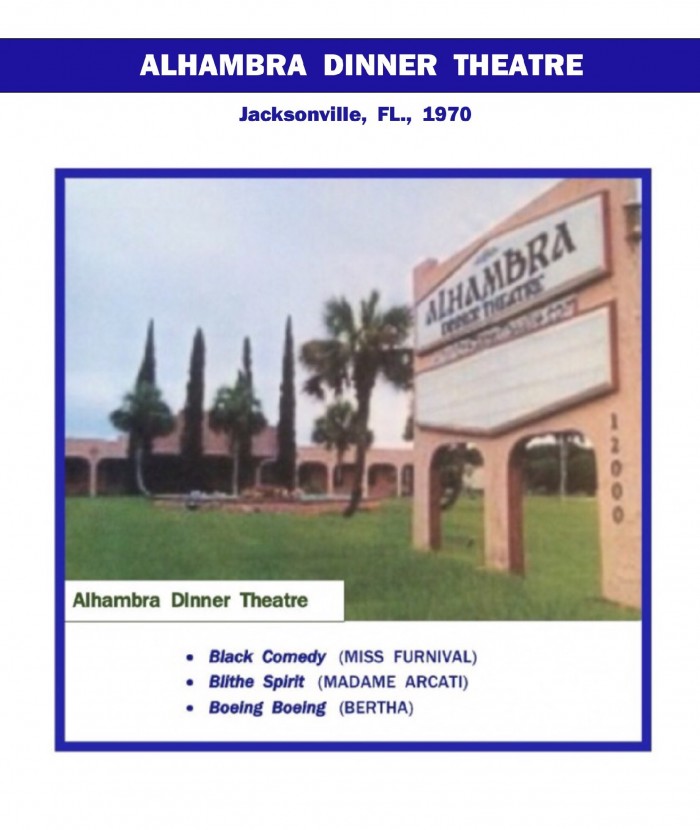 Alhambra Dinner Theatre, “Black Comedy”, “Blithe Spirit”, “Boeing Boeing”, 1970