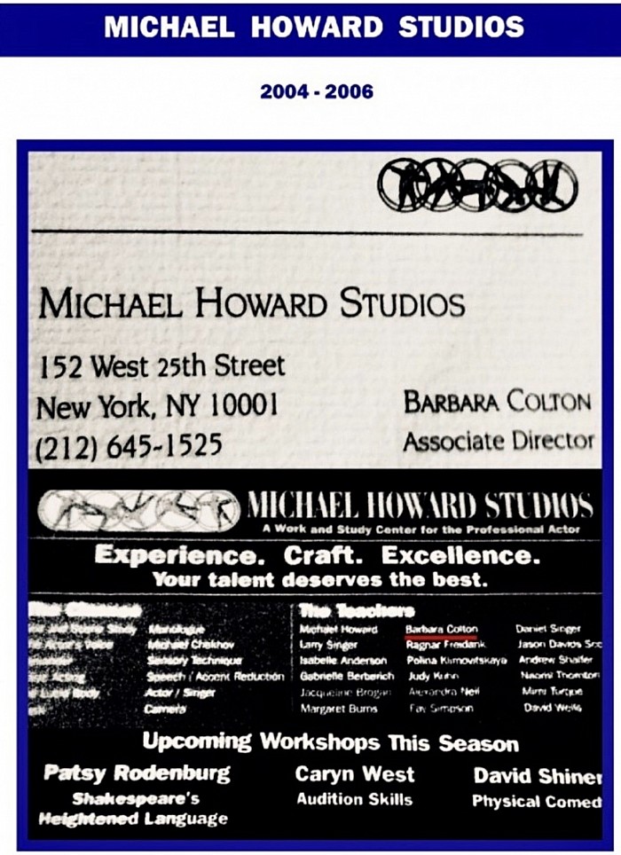 Michael Howard Studios, Associate Director, Speech