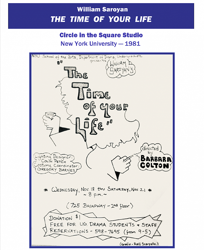 Playbill, CIRCLE IN THE SQUARE, NYU  Nov. 1981