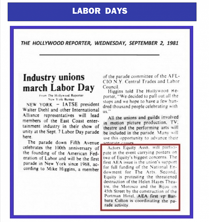 Labor Days, HOLLYWOOD REPORTER - Sept. 2, 1981