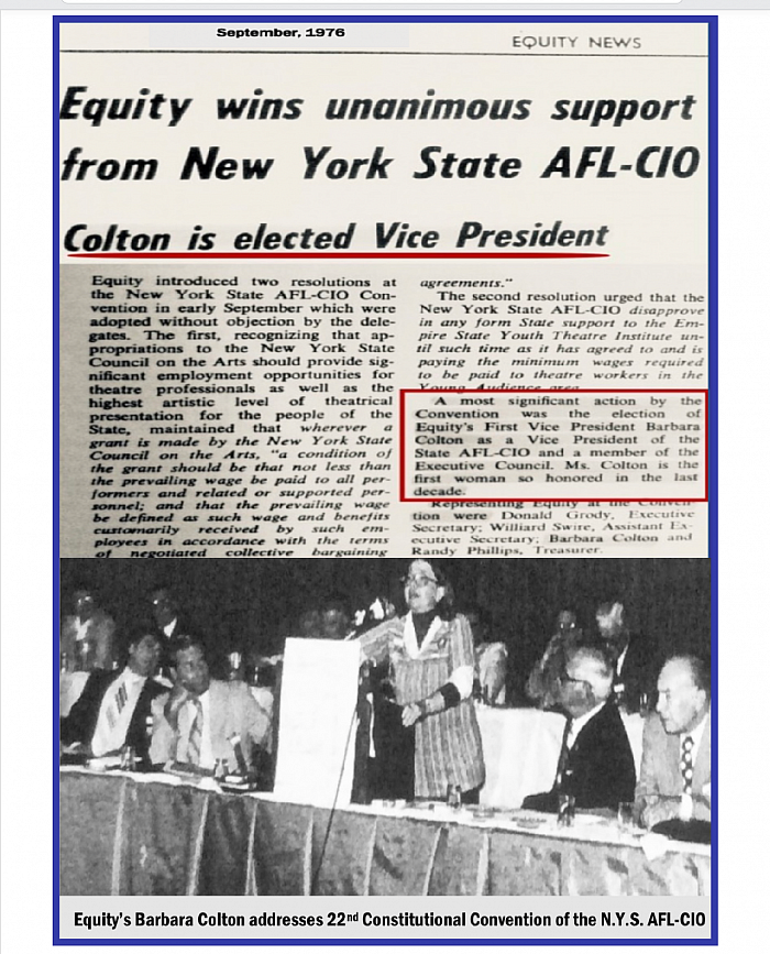 EQUITY NEWS, Elected VP of AFL-CIO, 1976