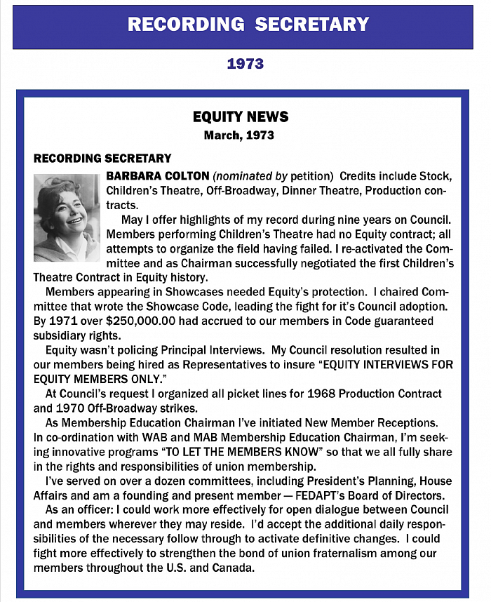 CampaignStatement, RecordingSec., EQUITY NEWS, March 1973