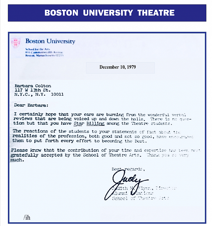 BostonUniversityTheatre, JudyFlynn