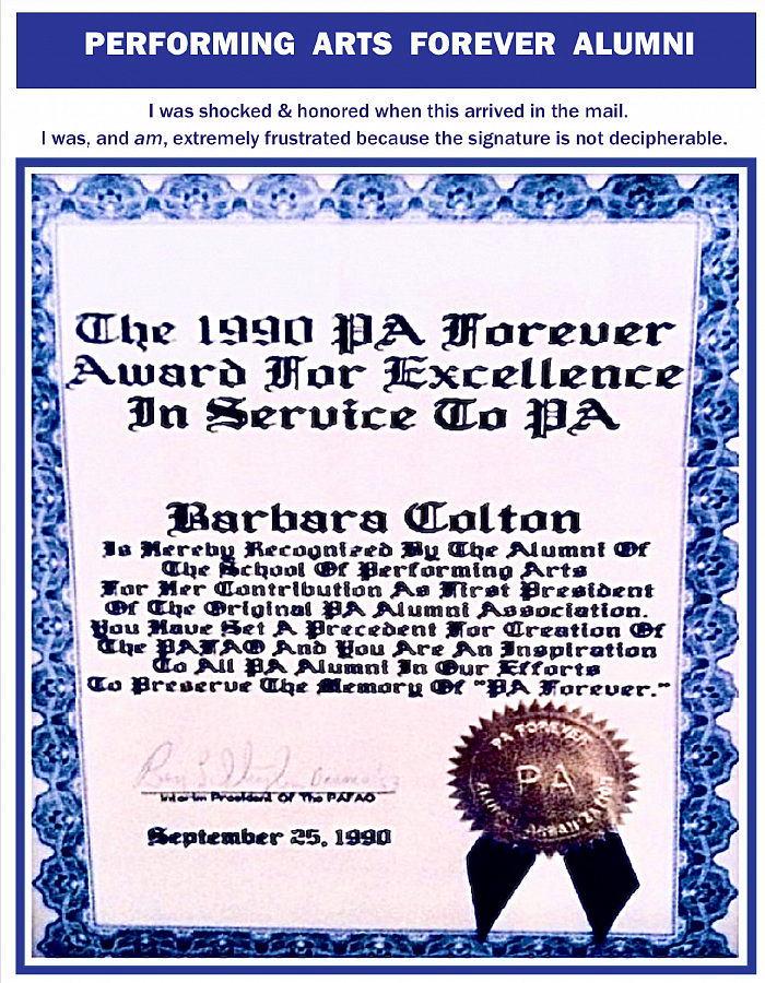 PerformingArtsForeverAward, 1990