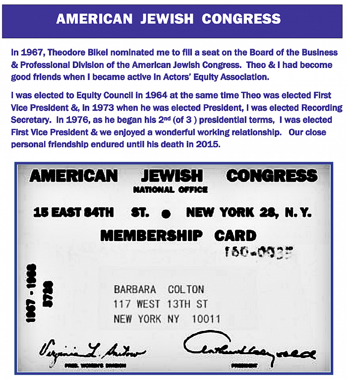 AmericanJewishCongress, Theo