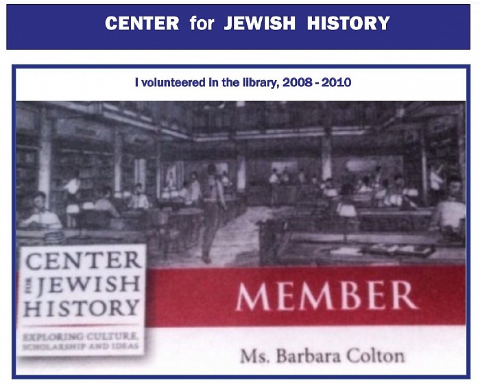 CenterJewishHistory volunteer, 2008-2010