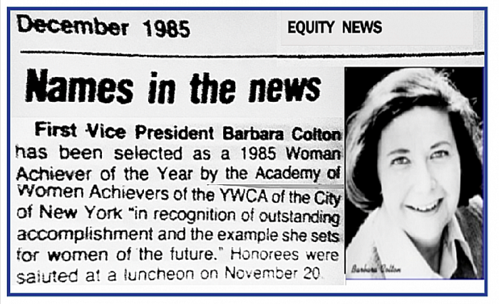 AcademyWomenAchievers EquityNews 1985