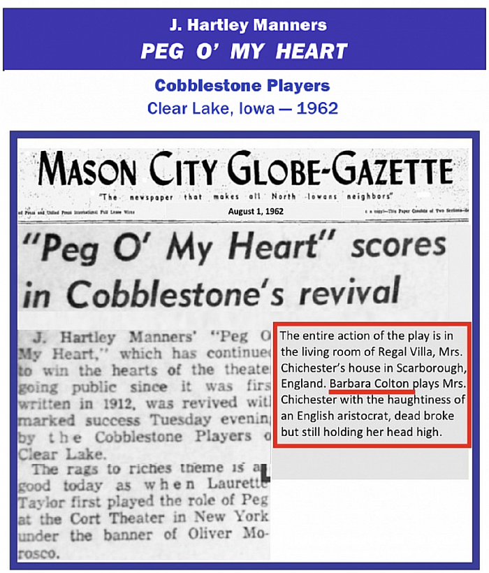 “PegOMyHeart” Cobblestone ClearLakeIowa 1962