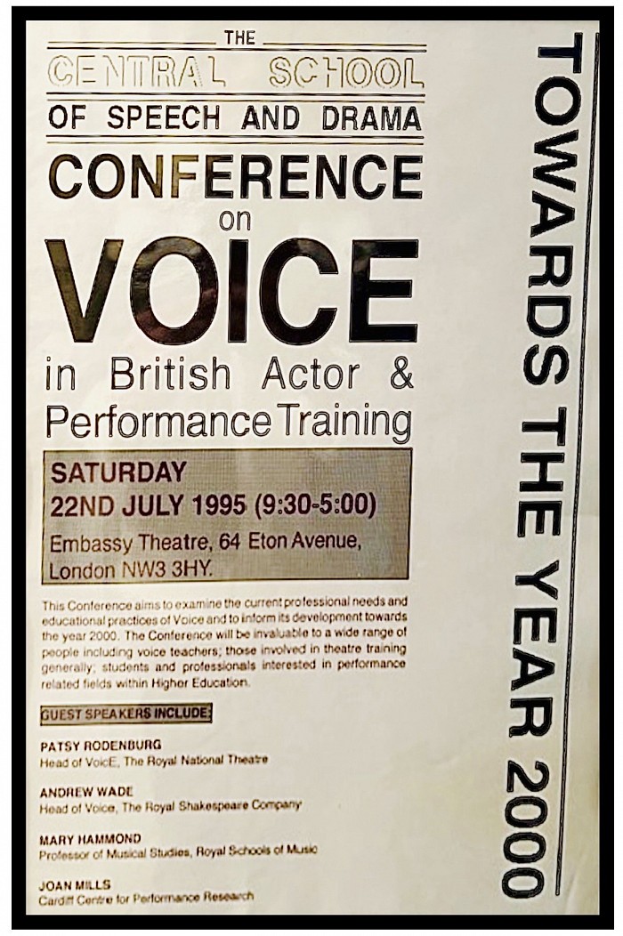 Conference on Voice in British Actor Training, 1995